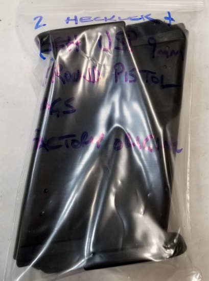(2) Factory Heckler Koch USP 9mm 15rd Pistol Mags