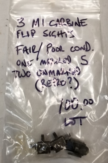 (3) M1 Carbine Flip Up Sights