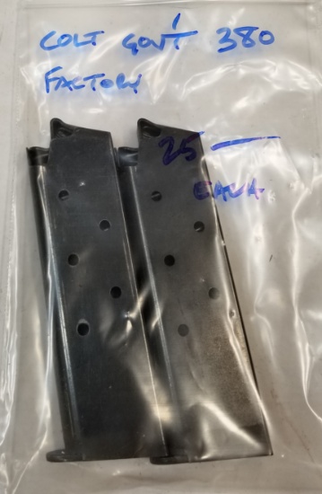 (2) Colt Government 380 Factory Mags