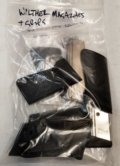 Assorted Walther Magazines And Grips