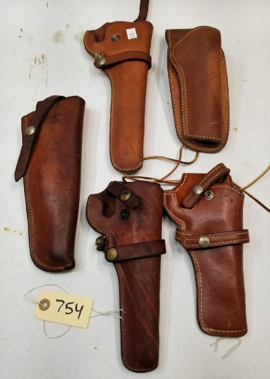 (5) Assorted Brown Leather Holsters