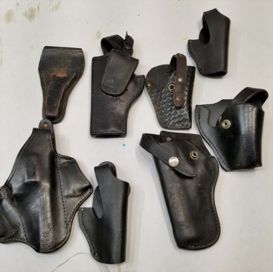 (6) Assorted Black Leather Holsters