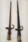 (2) 1878 & 1880 St. Etienne Sabre Bayonets