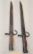 (2) Japanese Arisaka Bayonets With Scabbards