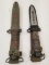 (2) US M4 Imperial Bayonets With Scabbards