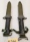 (2) US M6 Imperial & Aerial Bayonets W/Scabbards