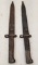 (2) Belgian FN 49 Bayonets With Scabbards