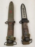 (2) US M4 Imperial Bayonets With Scabbards