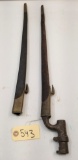 Early Stamped Socket Bayonet+(2) Leather Scabbards