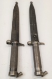 (2) Swedish Mauser M38 Bayonets With Scabbards