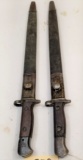 (2) British 1907 Bayonets And Scabbards