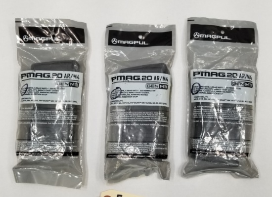 (3) Magpul 20rd 5.56 MM/.223 Rem Magazines