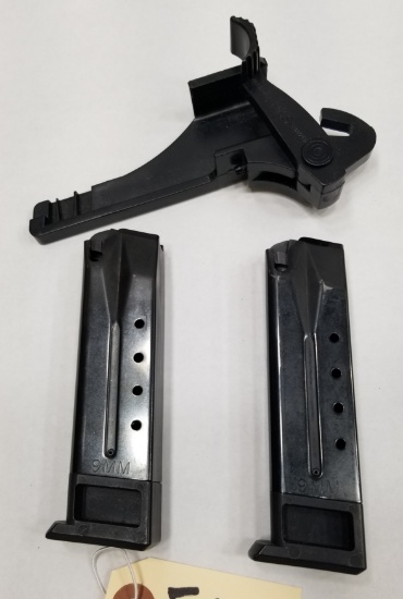 (2) Ruger P89 9 MM Magazines & Speed Loader