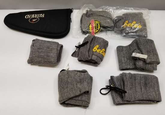 (7) Used Assorted Gun Socks & Pistol Case