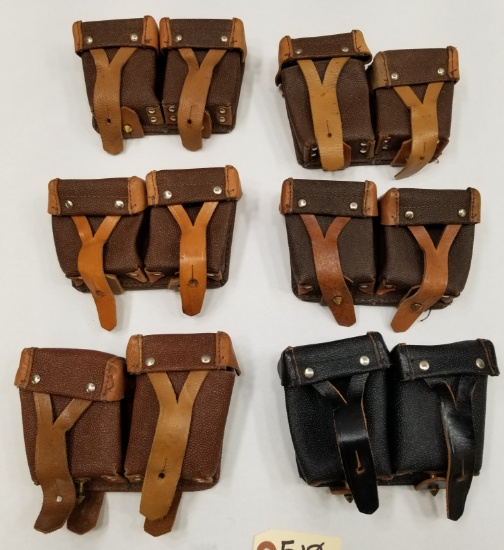 (6) Original Soviet Leather Pouches