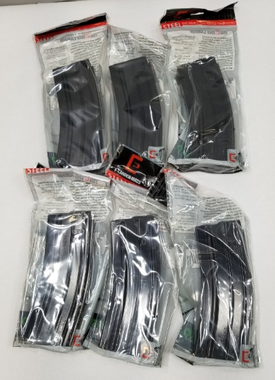 (6) New Steel 30rd AR-155.56x45 Magazines