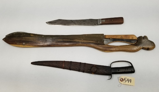 (3) Vintage Handmade Fixed Blade Knives