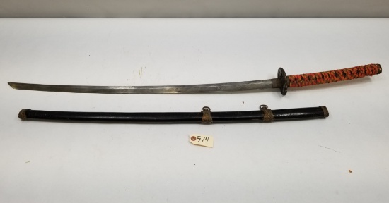 Early Damascus Steel 35" Samurai Sword