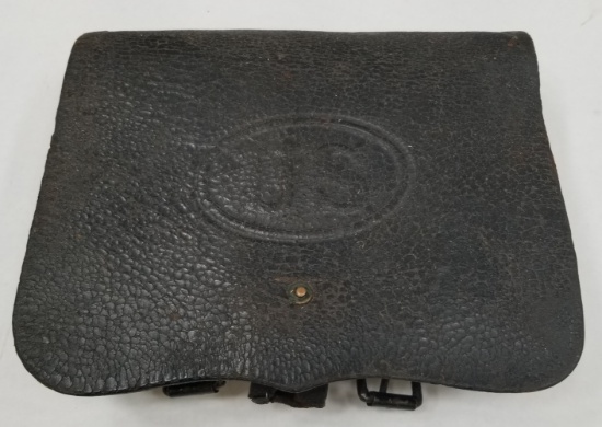 Original Civil War .58 Cal Leather Cartridge Case