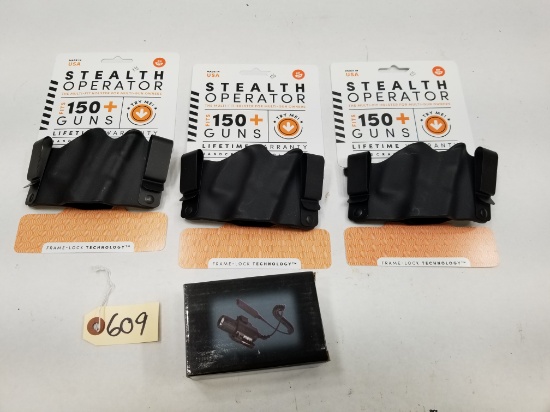 (3)Stealth Operator Pistol Holsters+Tactical Light