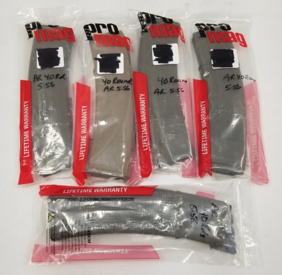 (4) New Promag AR-15 5.56mm 40rd Magazines