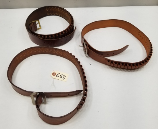 (3) Assorted Leather Ammo Belts