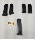 (5) Assorted 9mm Pistol Mags