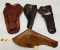 (4) Early Leather Pistol Holsters