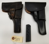 (2) Astra 600 Leather Holsters & Mag