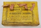 Sealed Box 1863 Frankford Arsenal 8 Second Fuses