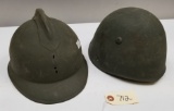 (2) Assorted Military Helmets