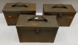 (3) Metal Military Storage Boxes