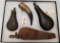 Assorted Antique Powder Flasks & Horn