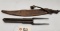 Early Antique Pellet Mold & Leather Powder Flask
