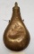 1843 N. Pames U.S.N. Embossed Brass Powder Flask