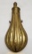 Antique Brass Unmarked Embossed Powder Flask
