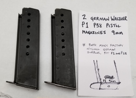 (2) Walther P1 9mm Pistol Mags
