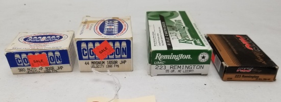 14rds .380Auto, 20rds .44 Mag, 39rds .223 Ammo