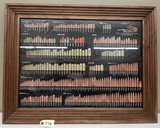Framed Cutting Edge Bullets Bullet Board Poster