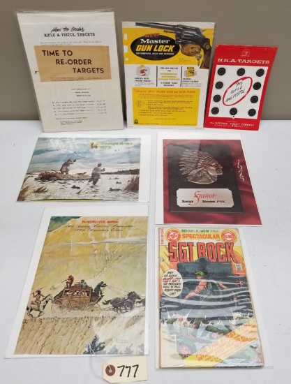 Assorted Antique Firearms Catalogs & Comic Book