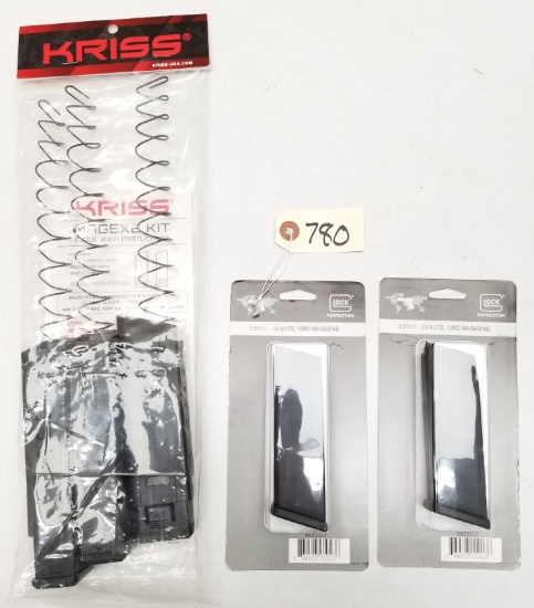 Kriss Vector Mag Extensions+(2) Glock 13rd .45Auto