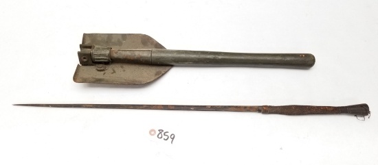 Military Trench Shovel & Trench Art Bayonet