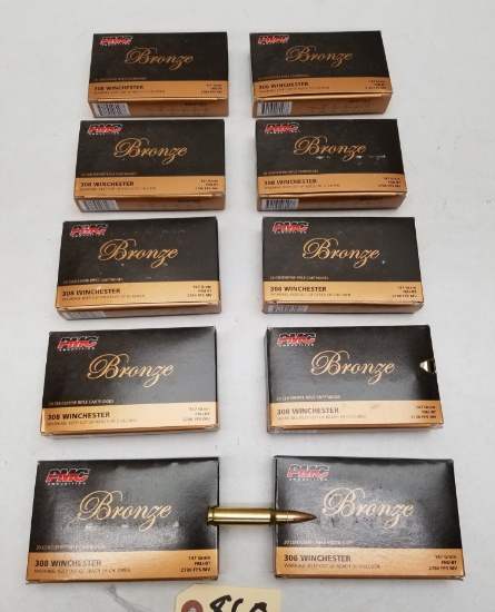 200rds PMC .308 Win 147GR FMJ-BT Ammo