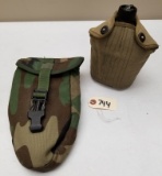 US Military Trench Shovel And Water Canteen