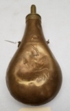 1843 N. Pames U.S.N. Embossed Brass Powder Flask