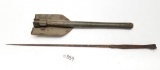 Military Trench Shovel & Trench Art Bayonet