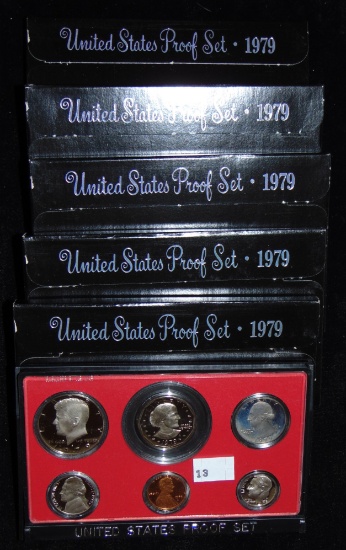 5 1979-S U.S. Proof Sets.