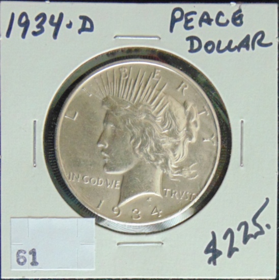 1934-D Peace Dollar.