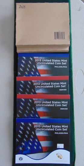 2 2013 P, D UNC. U.S. Coin Sets ($27.64 face value