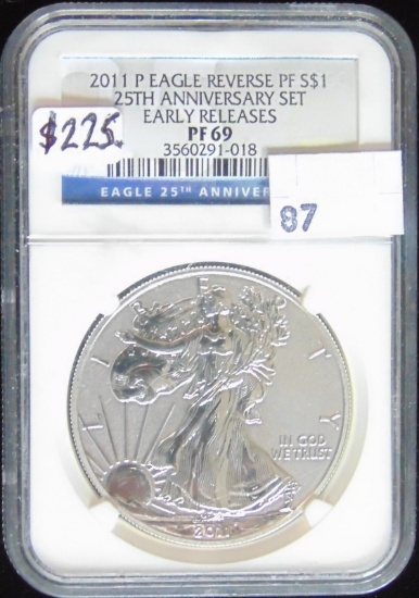 2011 P Silver Eagle Reverse Proof NGC PF69